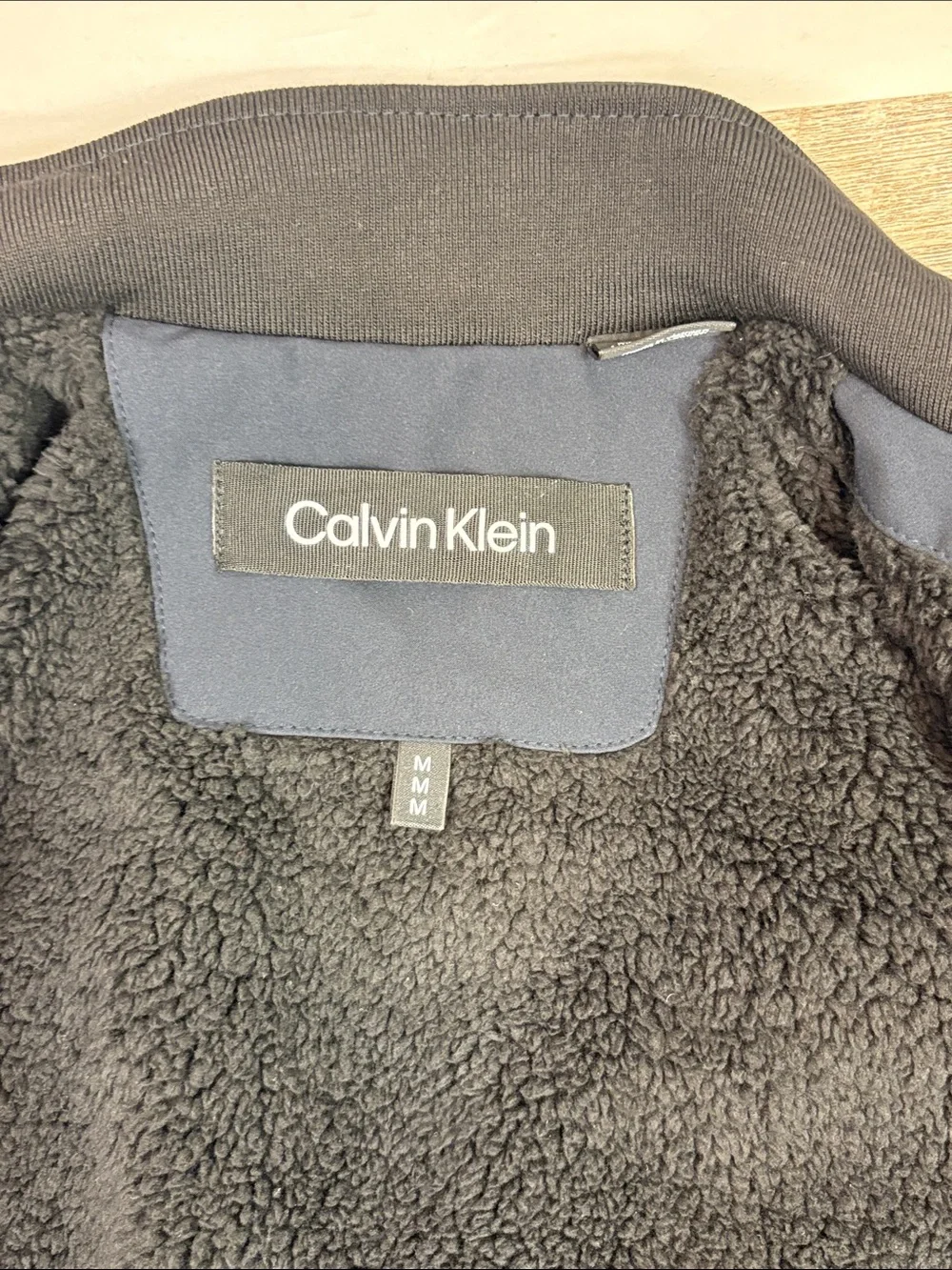 Calvin Klein Men’s Soft Shell Jacket with Sherpa Fleece Lining - Navy - NWT